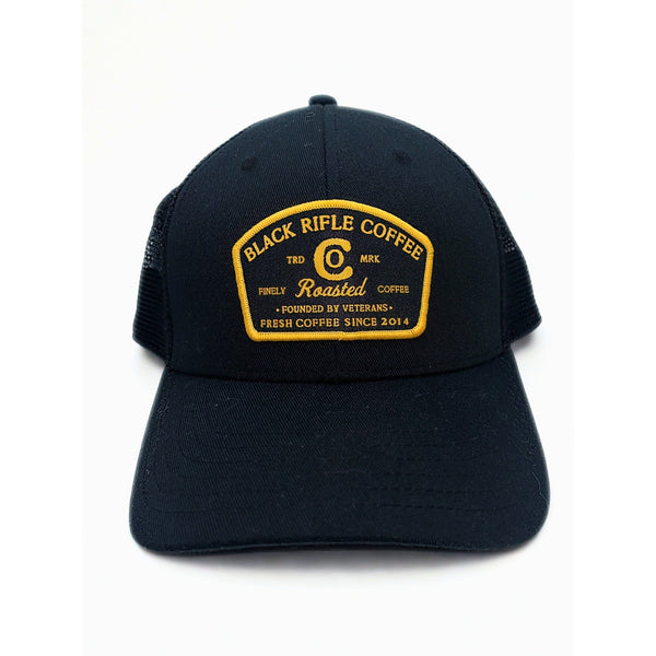 Black Rifle Coffee Company Roasted Trucker Snapback Hat Black BRCC Patch NWOT