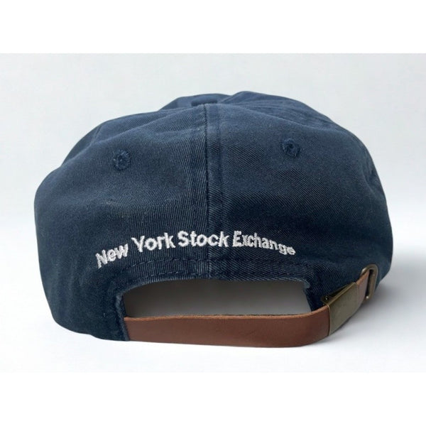 NYSE New York Stock Exchange Leather Strap Dad Hat Navy Cotton Adjustable Cap