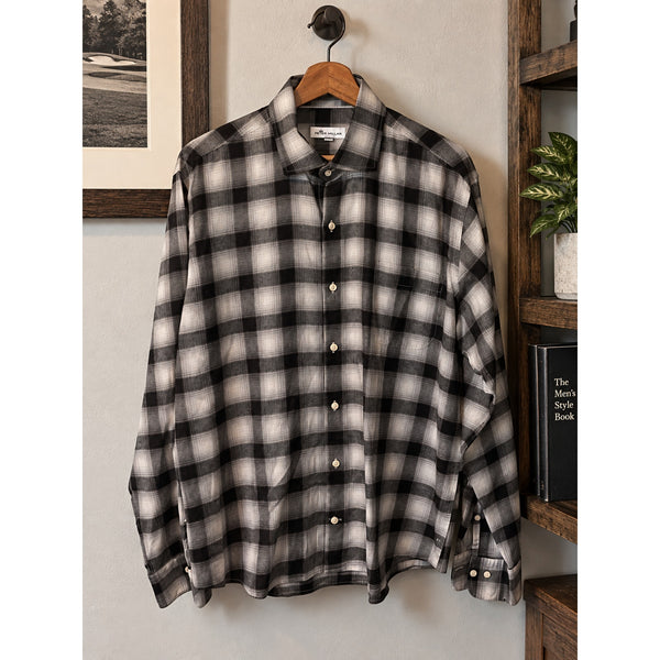 Peter Millar Autumn Soft Gale Plaid Shirt Men's L Cotton MF22W15USL NWOT