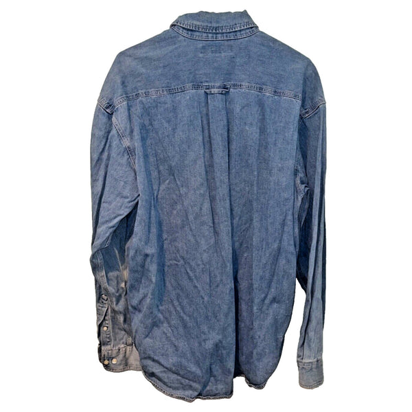 Banana Republic Shirt Mens Large Blue Denim Jean Pocket 90s Y2K USA VTG