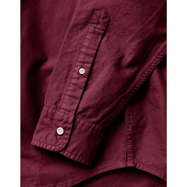 Taylor Stitch The Jack Oxford Shirt Men's 2XL 46 Burgundy Organic Cotton Button