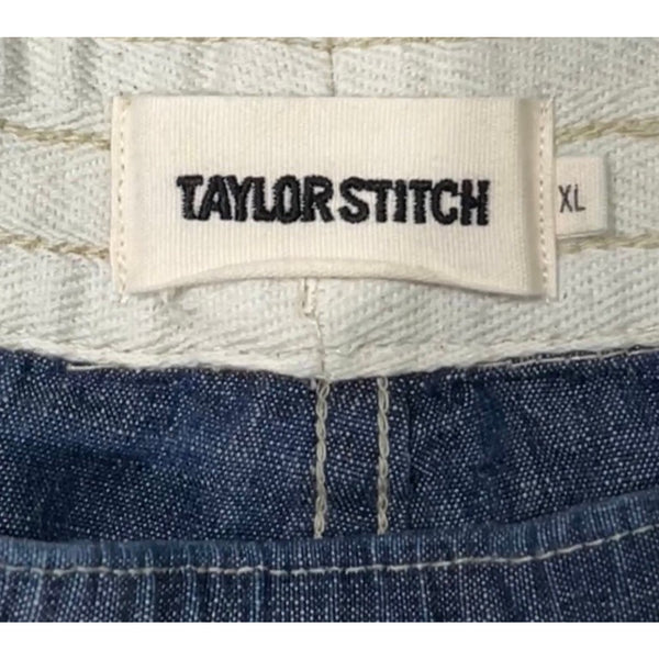 Taylor Stitch Breakwater Shorts XL Washed Indigo Chambray Organic Cotton NWOT