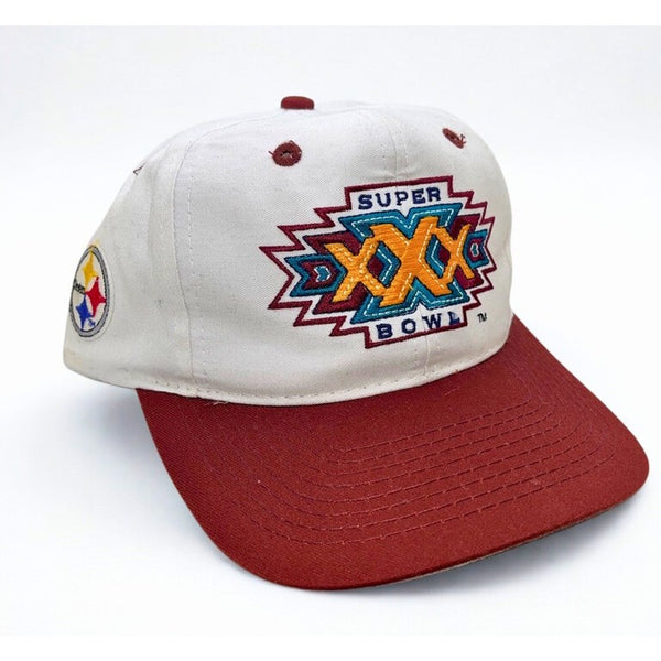 Pittsburgh Steelers Super Bowl XXX Snapback Hat Logo 7 1995 NFL Aztec Vintage