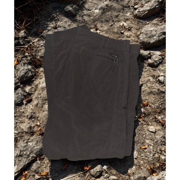 ExOfficio Insect Shield Convertible Hiking Pants Brown Green 40x30 Zip Off EUC