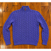 Polo Ralph Lauren Purple Silk Cashmere Cable Knit 1/4 Zip Sweater Sz. M Vintage
