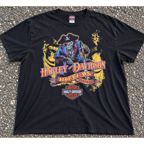 Harley Davidson Blackbeard's Revenge Roatan Honduras T Shirt 4XL Pirate Biker