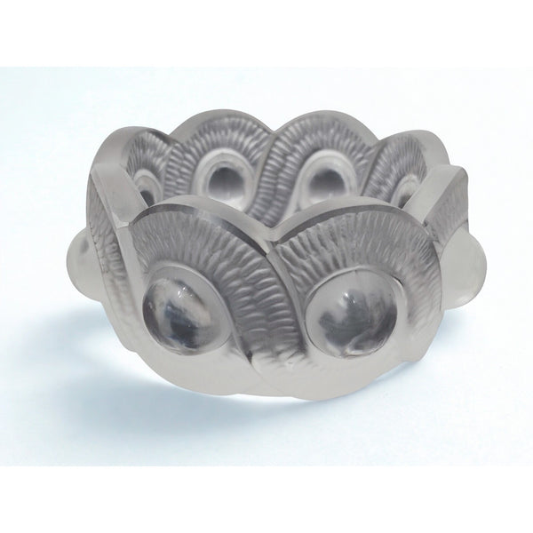 Lalique France Gao Crystal Ashtray Bowl Signed Frosted Glass Internal Crack VTG