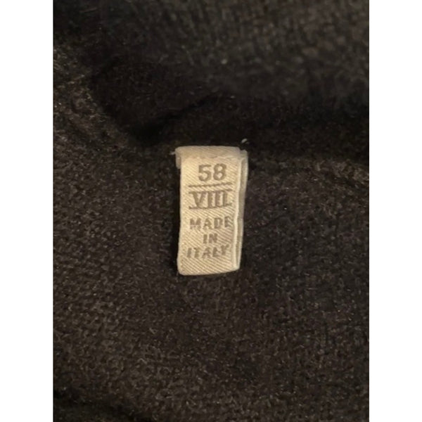 Avoncelli 100% Cashmere Sweater Polo Mens 58 XXL Black Made In Italy Luxury