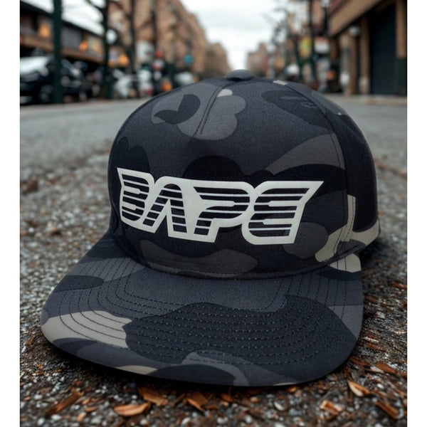 BAPE City Camo Glow In The Dark Snapback Hat Black Gray Japan NWOT Rare