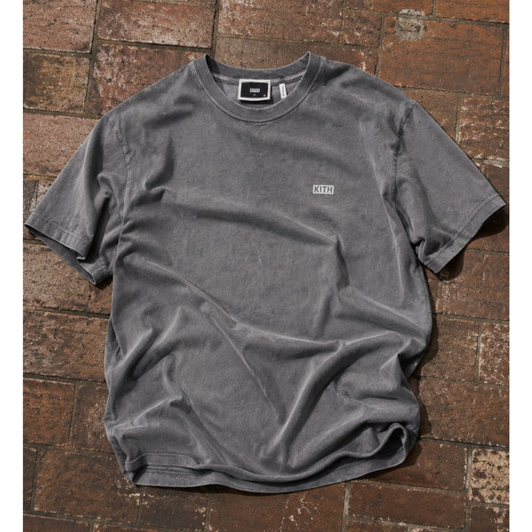 Kith Vintage Sunfaded Washed Gray Logo Crewneck T-Shirt Small Cotton Cut Hem USA