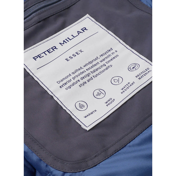 Peter Millar Essex Quilted Vest XL Iron Gray Full Zip Recycled Polyester NWOT