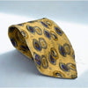 Brioni 100% Silk Tie Handmade Italy Gold Blue Abstract Luxury Designer Classic