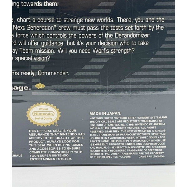 Star Trek The Next Generation Future's Past SNES Sealed New Rare Spectrum