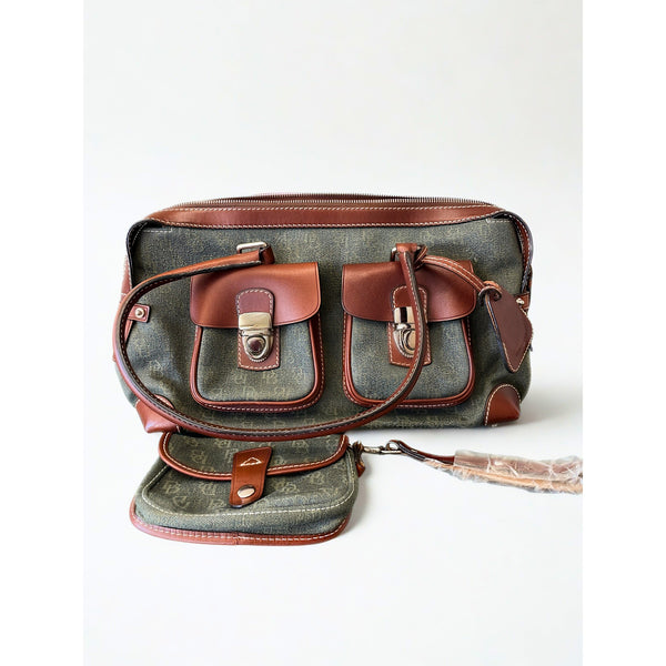 Dooney & Bourke HP65C Double Pocket Tote Hunter NWT Serial K6253580