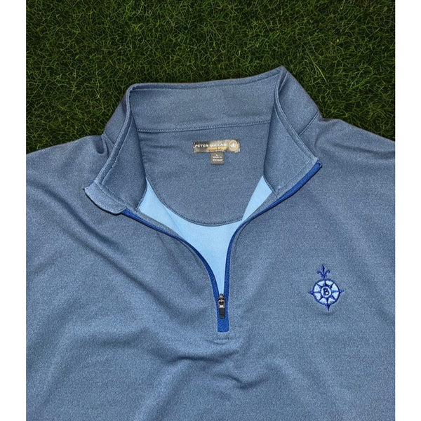 Bayonne Golf Club Peter Millar Crown Sport Perth 1/4 Zip Pullover Sz L Blue NWOT