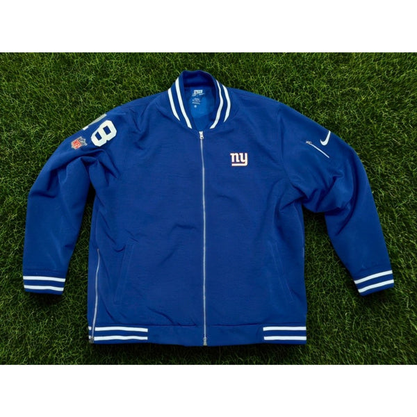 New York Giants Andrew Thomas Game Worn Sideline Coaches Blue Jacket Sz. 3XLT