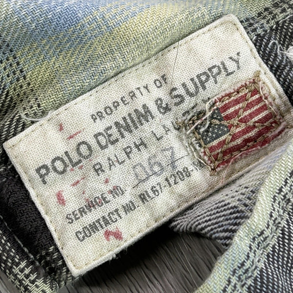 Polo Denim & Supply Ralph Lauren Western Pearl Snap Plaid Shirt Men’s XL EUC