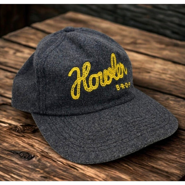 Howler Brothers Rope Hat Gray Wool Blend Snapback Chainstitch Embroidered
