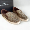 Coach Wells Slip On Sneakers C4393 Sig PVC Khaki Saddle Women’s 9B NIB