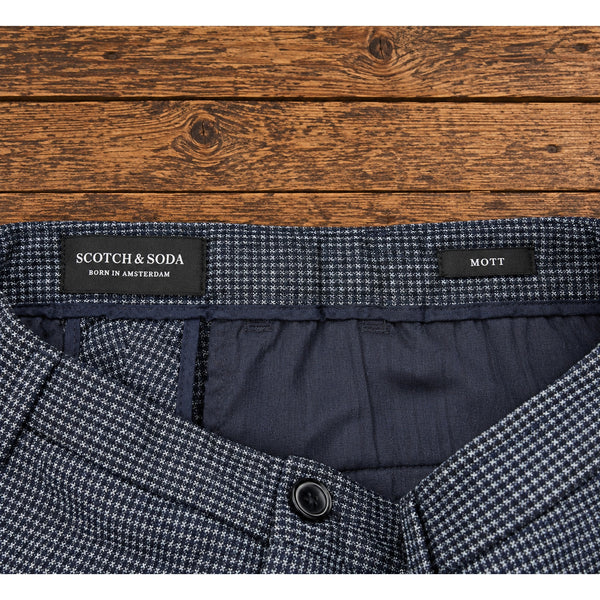 Scotch & Soda Mott Pants Men 34x32 Houndstooth Wool Blend Slim Fit Chino