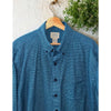 LL Bean Large Blue Green Houndstooth Button Down Shirt Traditional Fit Cotton