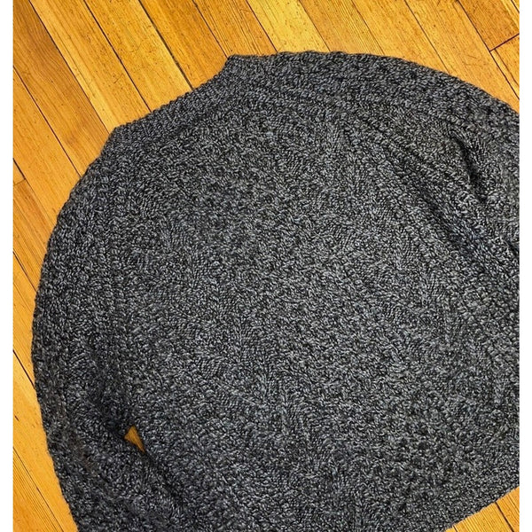 Aran Woollen Mills L Gray Aran Fisherman Sweater Cable Knit Merino Wool Ireland