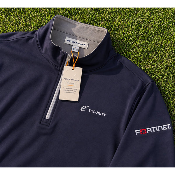 Peter Millar Crown Sport Perth 1/4 Zip Fortinet E Security Men's L NWT $135