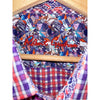 Robert Graham Button Front Shirt Textured Geometric Flip Cuff Men's Sz. 2XL EUC