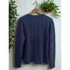 Brooks Brothers Scottish Lambswool Cable Knit Sweater Mens M Navy (Hole Sleeve)