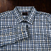 UNTUCKit Sardinia Blue Plaid Button Up Shirt Mens L Slim Fit Nylon Stretch