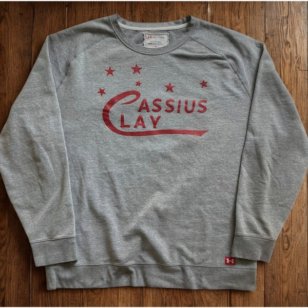 Under Armour Roots of Fight Cassius Clay Crewneck Sweatshirt Gray XL EUC