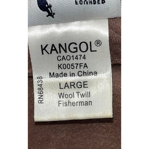 Kangol Wool Fisherman Cap Brown Mens Large Newsboy Hat Classic EUC