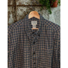 LL Bean Sz. Large Brown Orange Plaid Houndstooth Button Down Shirt L Traditional