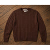 Peter Millar Brown Red Cable Knit Sweater M Luxe Blend Wool Cashmere Small Flaw