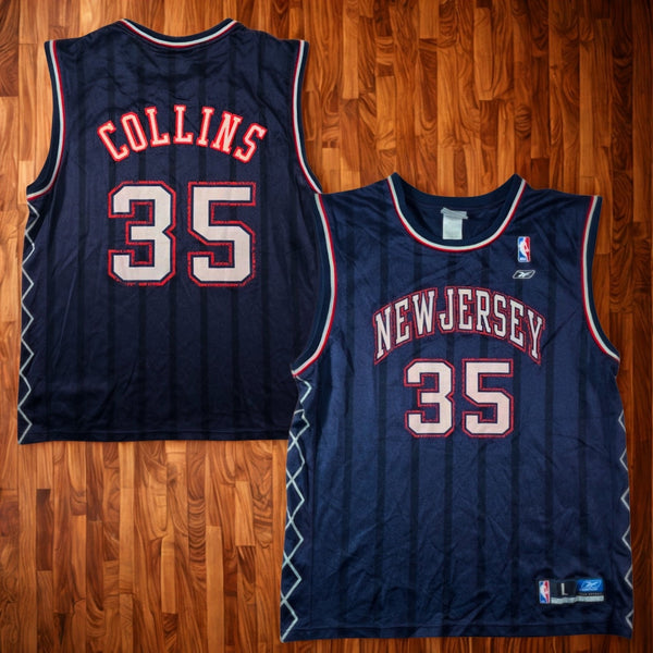 Jason Collins New Jersey Nets Reebok Jersey Y2K Size L Rare LGBTQ Vintage