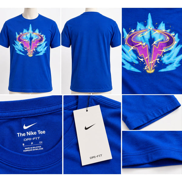 Rafa Nadal Nike Tennis Dri-FIT Graphic T-Shirt Men's Small Royal Blue Rare NWT