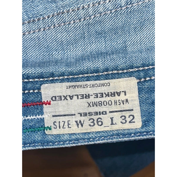Diesel Larkee Relaxed Jeans Mens 36x32 Wash 008MX Made in Italy Distressed