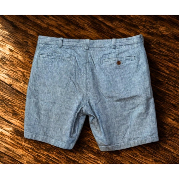 J Crew Stanton Shorts 36x9 Blue Linen Cotton Baird McNutt Irish Linen NWOT