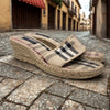 Burberry Nova Check Espadrille Slides Size EUR 40 US 9.5 Authentic