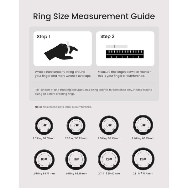 Renpho Lynx Smart Ring Size 8 Black Health Fitness Tracker w/ Charging Case NIB