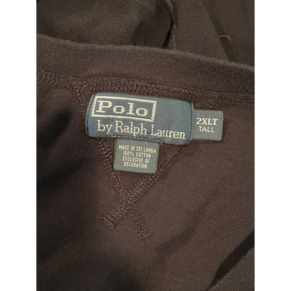 Polo Ralph Lauren V-Stitch Crewneck Sweatshirt Black Pony Logo 2XLT Vintage