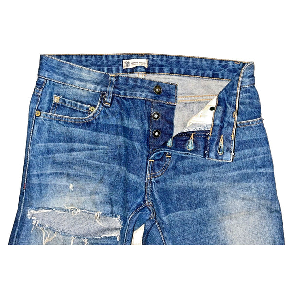 Norman Russell Selvedge Denim Jeans USA Handmade Beach Wash Straight Fit 27x28