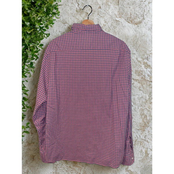 Faherty Brand Blue Rose Gingham Stretch Oxford Shirt 2.0 Mens XL EUC