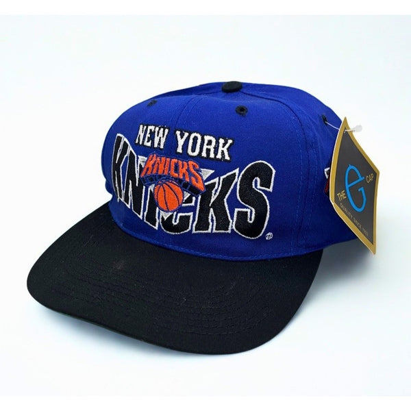 New York Knicks G Cap Vintage 90s Snapback Hat NBA Deadstock NWT Rare Blue Black