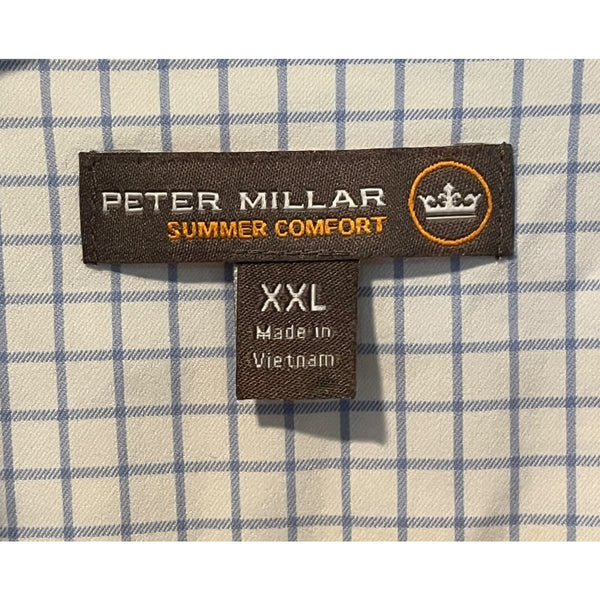 Peter Millar Summer Comfort Crown Sport Captain Check Shirt Men's 2XL NWOT
