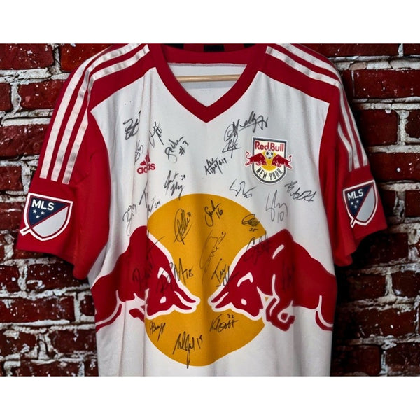 New York Red Bulls 2015 Team Signed Jersey Adidas MLS Sz L Soccer Autographed