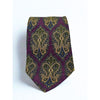 Coach Silk Tie Purple Gold Paisley Floral Italy Classic Luxury Necktie