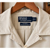 Polo Ralph Lauren Caldwell Camp Shirt Ivory Silk Cotton Loop Collar Men's Small