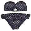 Victoria's Secret Very Sexy Bombshell Black & Gold Polka Dots Bikini Sz M 36C