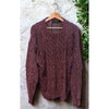 Eddie Bauer Cable Knit Sweater Men's L Cotton Irish Fisherman Marled Vintage
